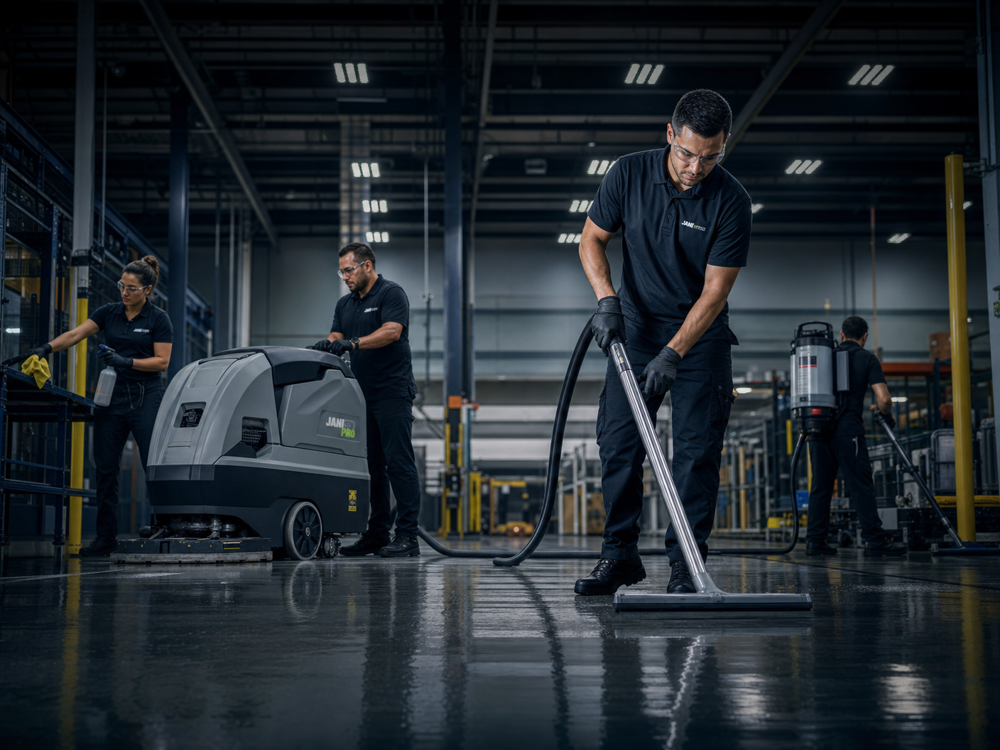 Gewerbereinigung – professionelle Reinigung einer Gewerbehalle